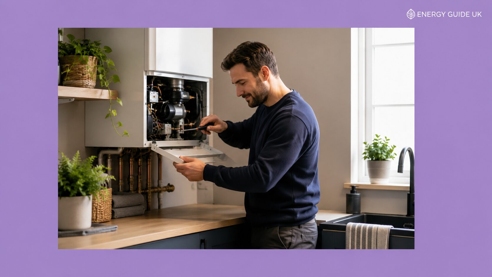 Modern boiler in a UK home