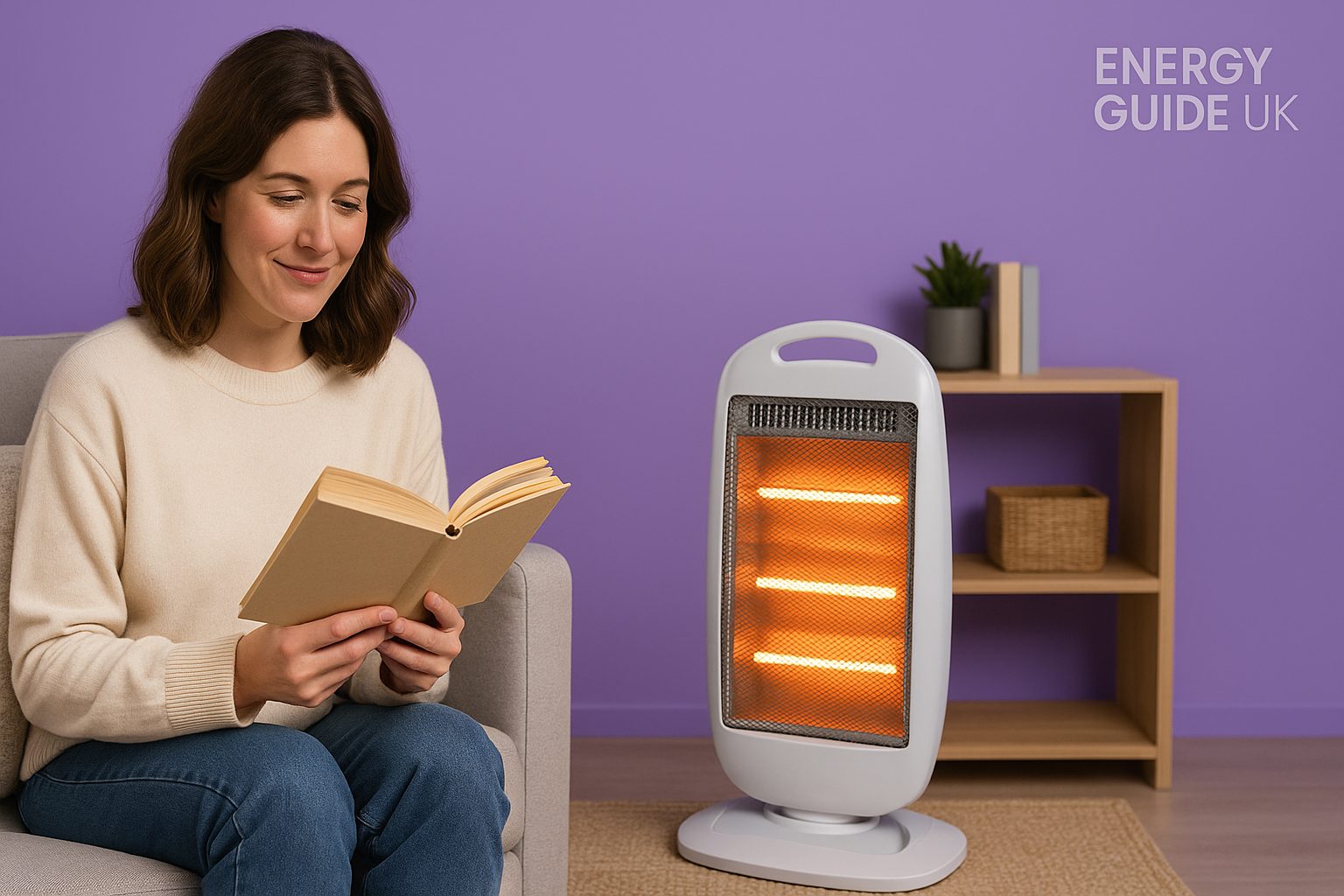 Homeowner using a Halogen Heater
