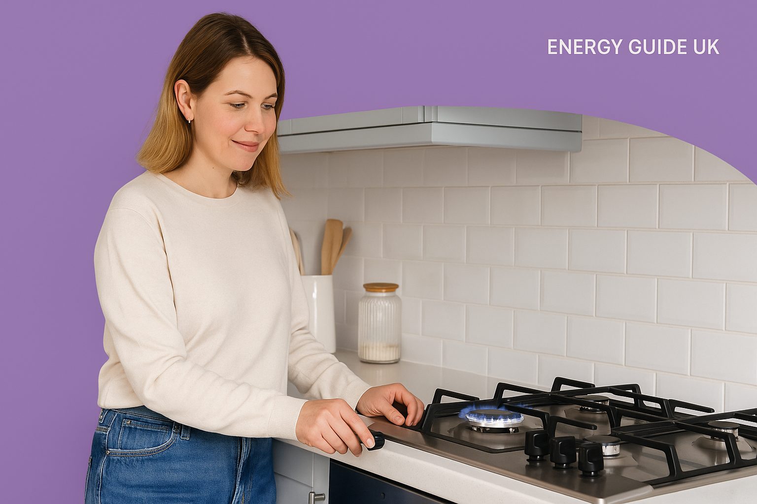 Homeowner turning on the gas