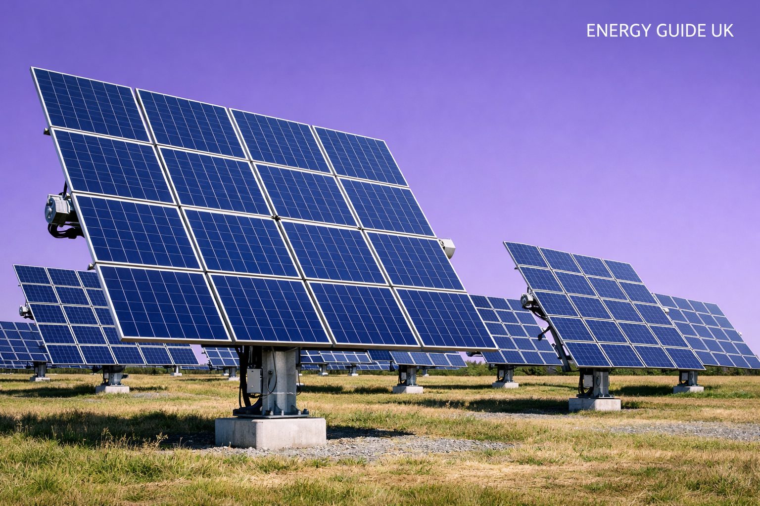 Solar trackers in a solar farm
